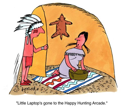'Little Laptop's gone to the Happy Hunting Arcade.'
