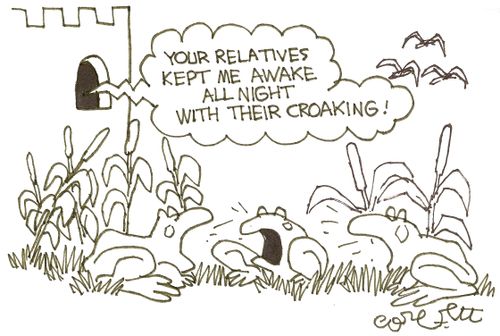 'Your relatives kept me awake all night with their croaking!
