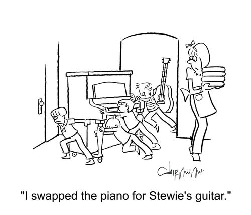 'I swapped the piano for Stewie's guitar.'