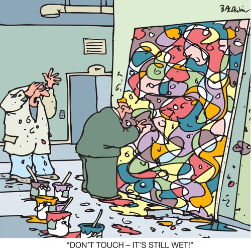 'Don't touch - it's still wet.'