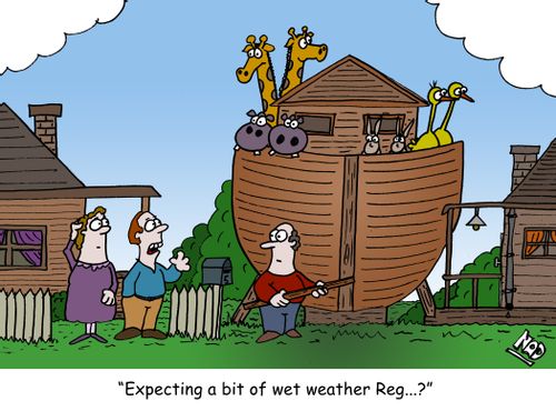 'Expecting a bit of wet weather Reg...?'