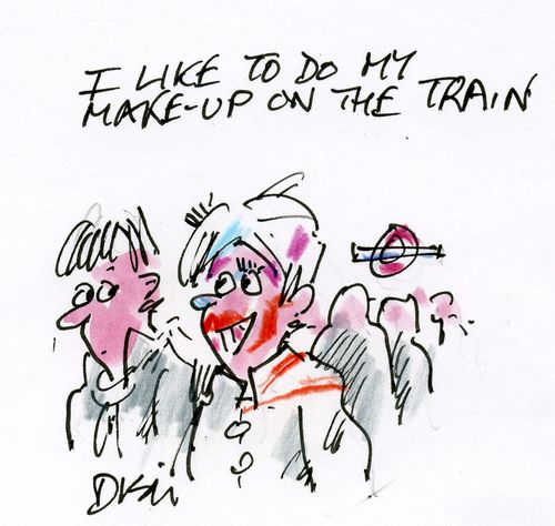 'I like to do my make-up on the train.'