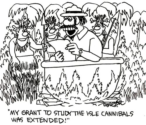 'My grant to study the Isle Cannibals was extended!'