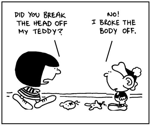 'Did you break the head off my teddy?'