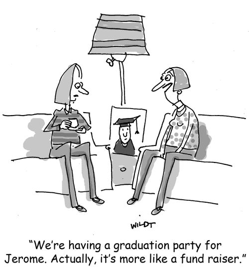 'We're having a graduation party for Jerome. Actually, it's more like a fund raiser.'