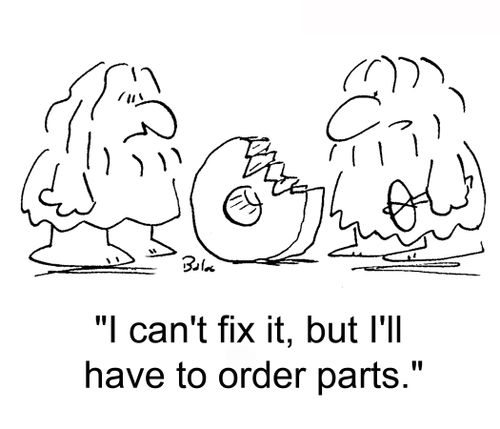 'I can fix it, but I'll have to order parts.'