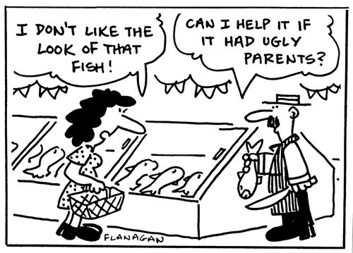 I don't like the look of that fish! Can I help it if it had ugly parents?