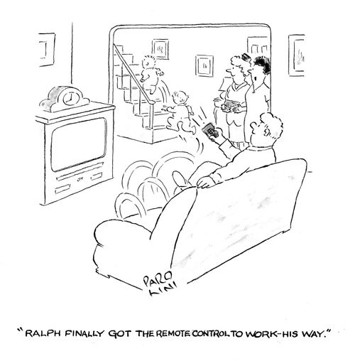'Ralph finally got the remote control to work - his way.'
