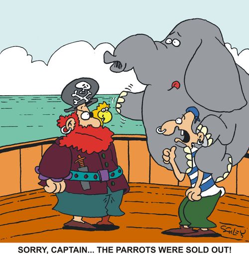 'Sorry, Captain... The parrots were sold out!'
