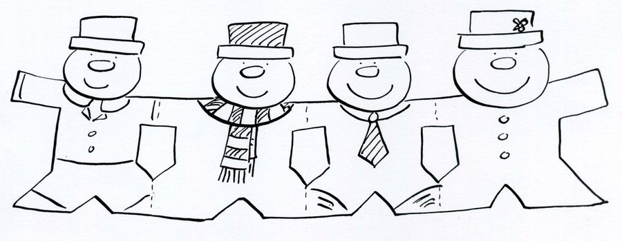 Cut out snowmen.