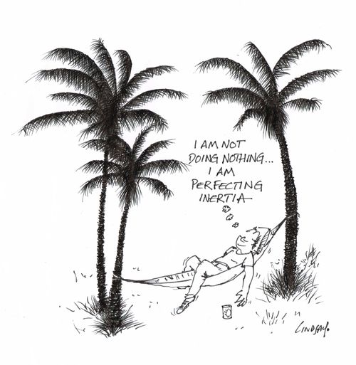 'I am not doing nothing ... I am perfecting inertia.'