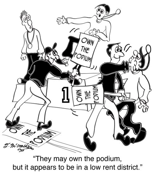 'They may own the podium, but it appears to be in a low rent district.'