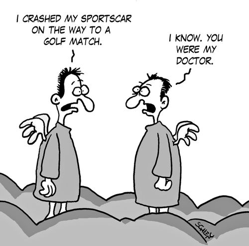 'I crashed my sportscar on the way to a Golf match.'