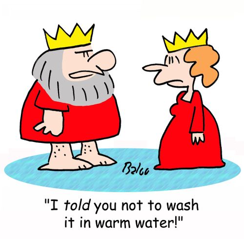 'I TOLD you not to wash it in warm water!'