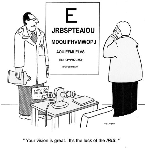'Your vision is great. It's the luck of the Iris.'