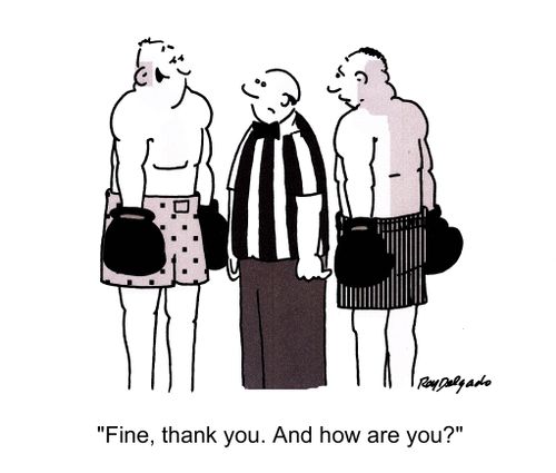 'Fine, thank you. And how are you?'