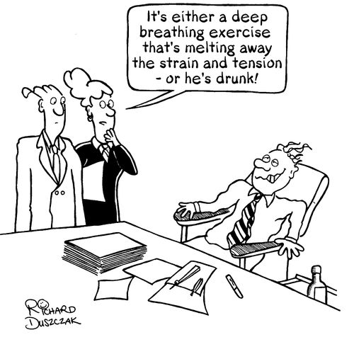 "It's either a deep-breathing exercise or...."