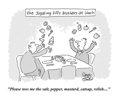 The Juggling Effy Brothers at Lunch.