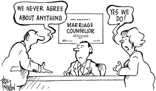 'We never agree about anything.'...'Yes we do!'