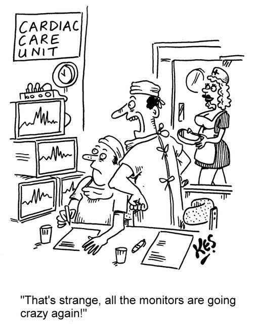 'That's strange, all the monitors are going crazy again!'
