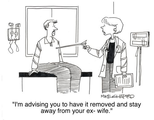 'I'm advising you to have it removed and stay away from your ex-wife.'
