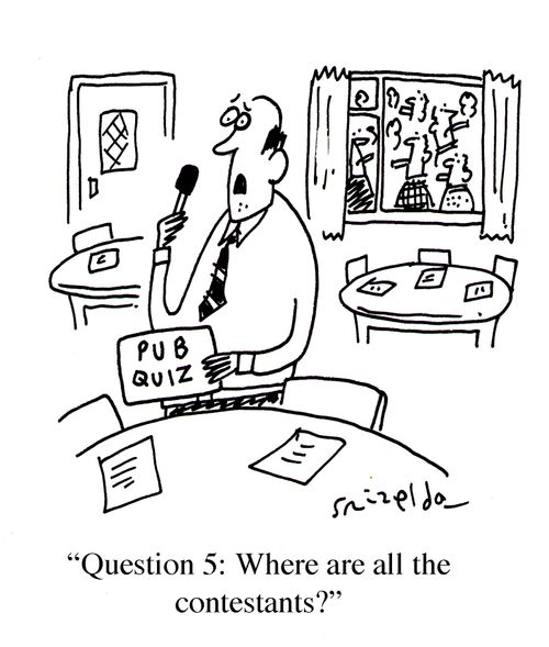 Pub Quiz - 'Question 5: Where are all the contestants?'