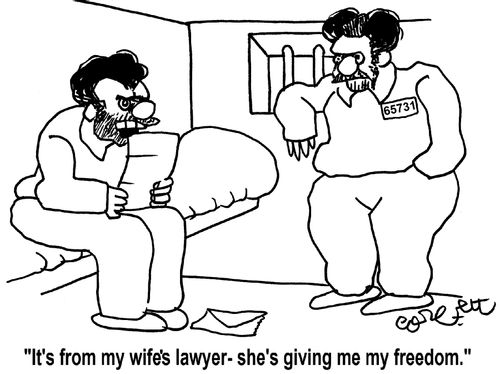 'It's from my wife's lawyer - she's giving me my freedom.'
