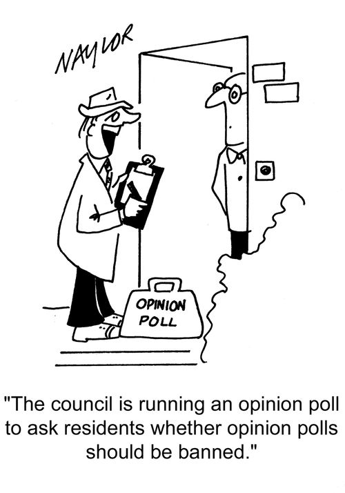 'The council is running an opinion poll to ask residents whether opinion polls should be banned.'