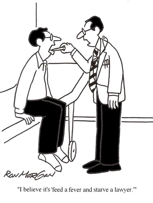 'I believe it's 'feed a fever and starve a lawyer.''