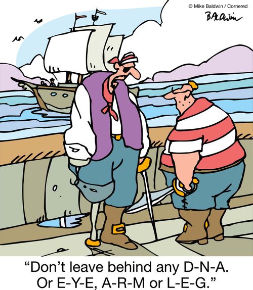 'Don't leave behind any D-N-A. Or E-Y-E, A-R-M or L-E-G.'