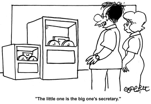 'The little one is the big one's secretary.'