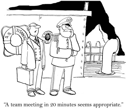 'A team meeting in 20 minutes seems appropriate.'