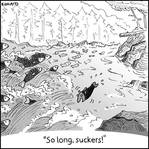 'So long, suckers!'