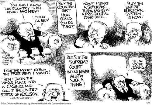 'You and I know this country is all about money! I think I'll buy it.'