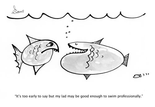 'It's too early to say but my lad may be good enough to swim professionally.'