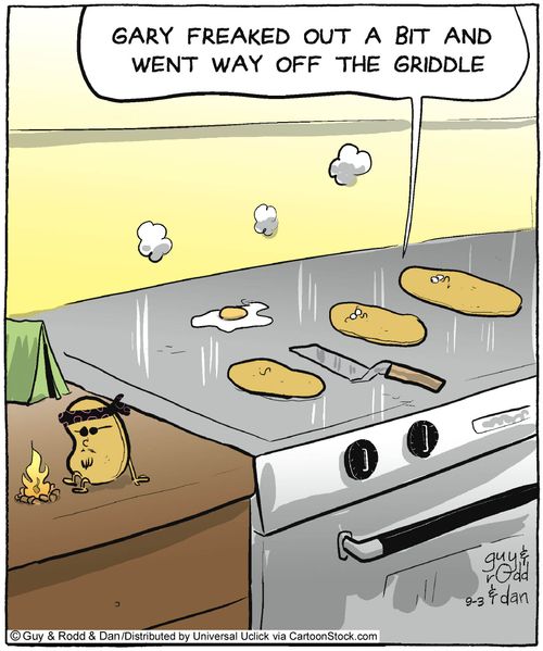 'Gary freaked out a bit and went way off the griddle.'