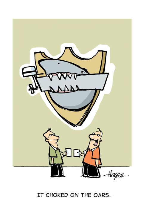 'It choked on the oars.'
