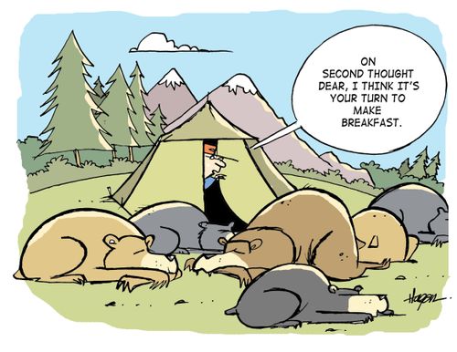 'On second thought dear, I think it's your turn to make breakfast.'