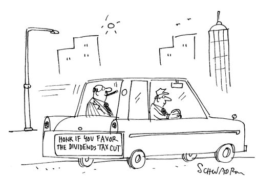 'Honk if you favor the dividends tax cut.'