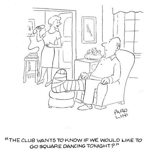 'The club wants to know if we would like to go square dancing tonight?'