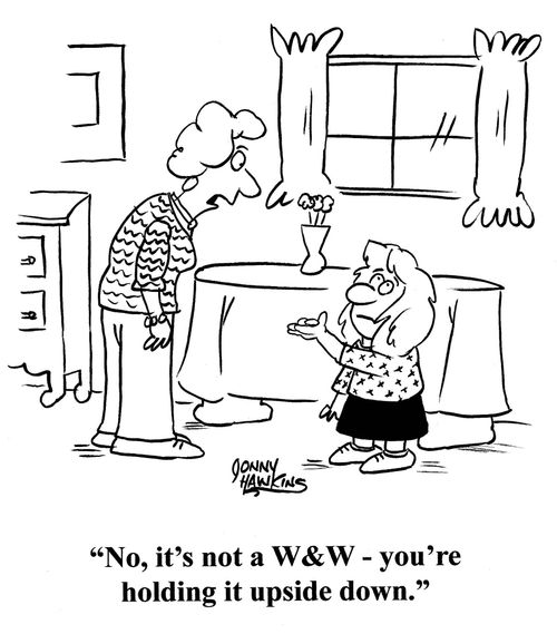 Mom to kid: 'No, it's not a W&W - you're holding it upside down.'