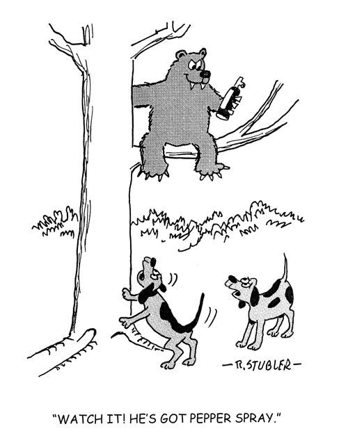 'Watch it! He's got pepper spray.'