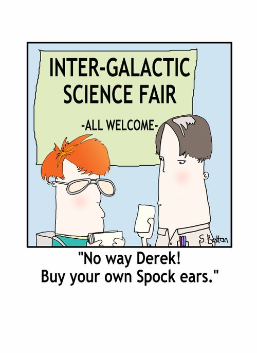 'No way Derek! Buy you're own Spock ears.'