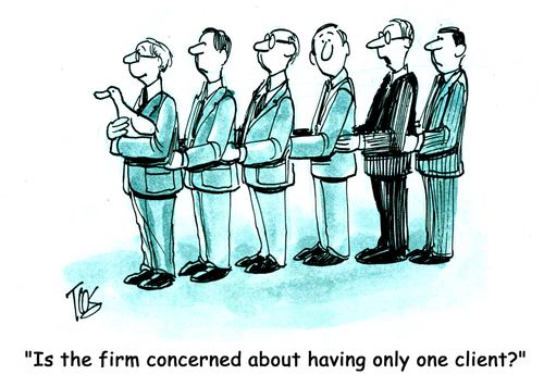'Is the firm concerned about having only one client?'