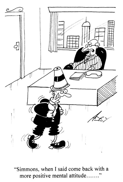 'Simmons, when I said come back with a more positive mental attitude...'