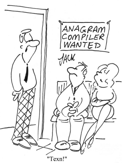 'Texn!' ('anagram compiler wanted')