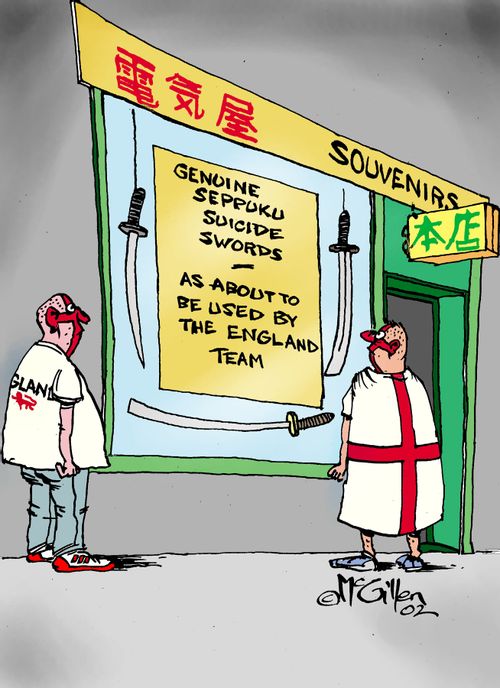 Suicide swords for the England football team.