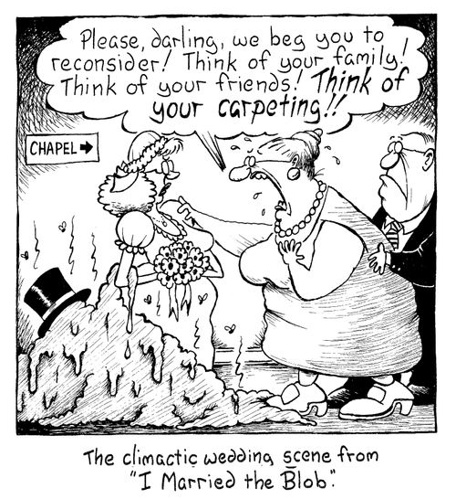 The climatic wedding scene from "I Married the Blob"