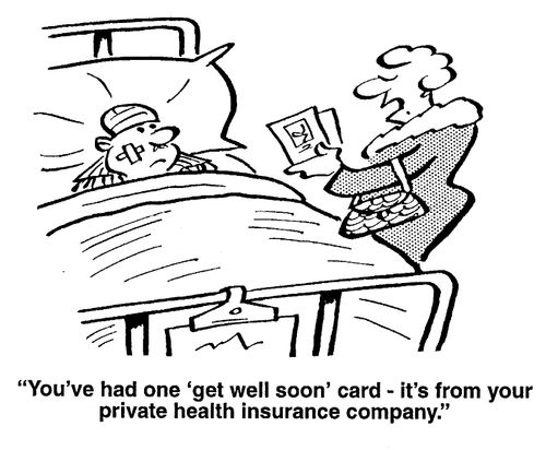 Private health insurance company sending a get well card