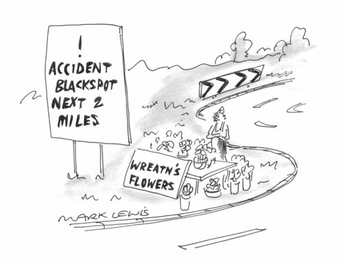 Accident blackspot flower stall